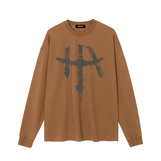 Apocryphal Cross Earth long-sleeve sweatshirt by The Higher Ark