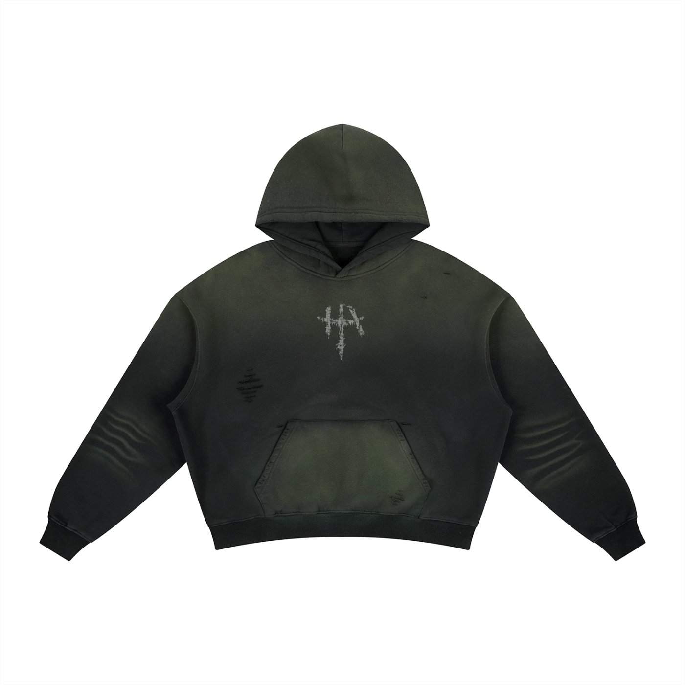 Heavyweight sun-faded hoody with Cross Logo