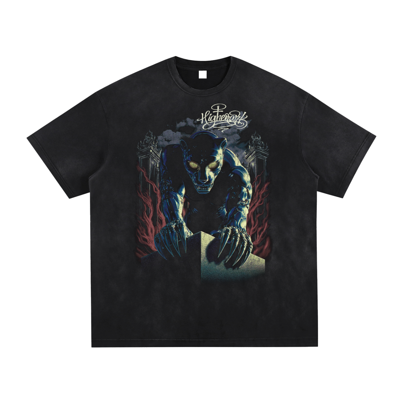 Higher Ark Panther Vintage Tee Black