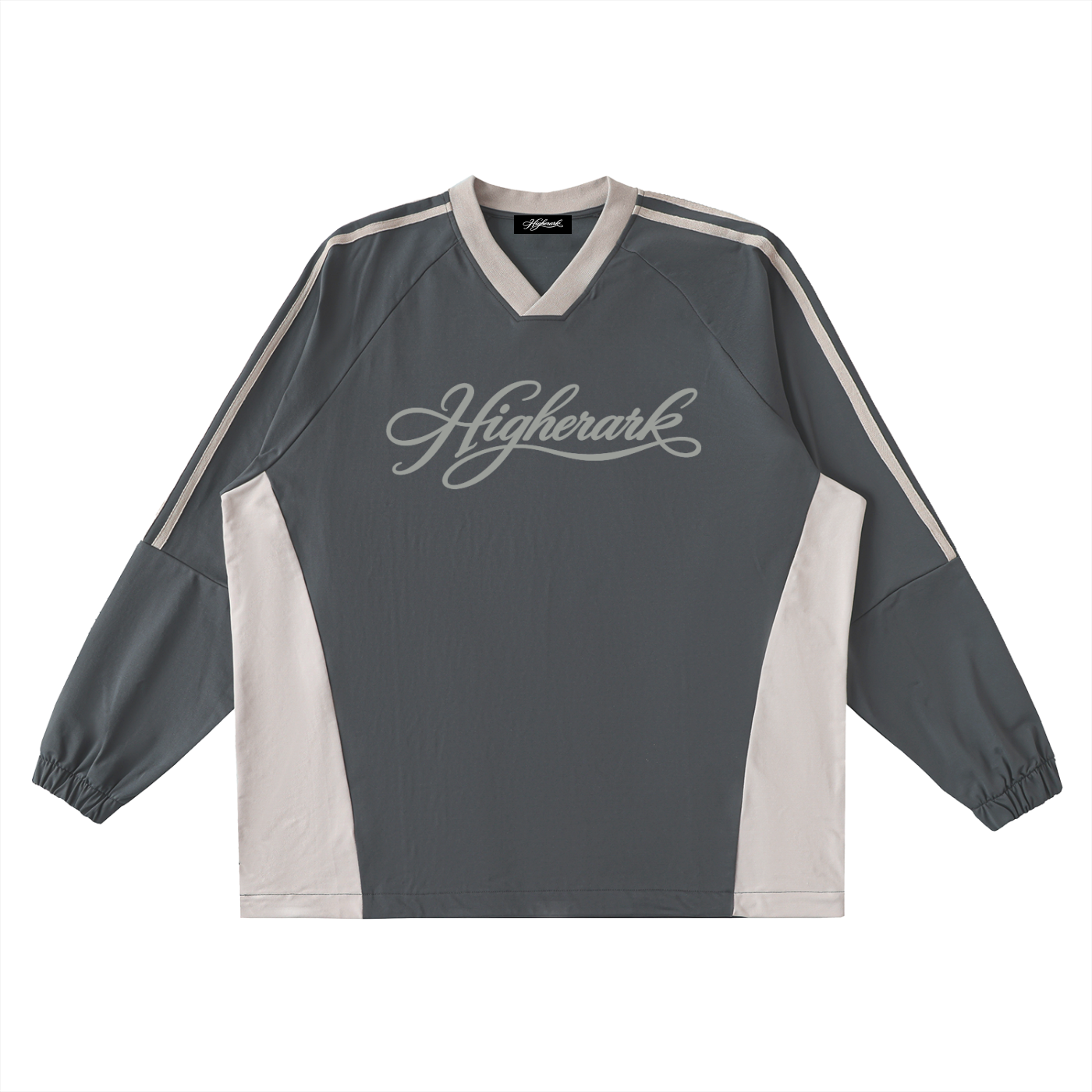 Script Gray Color Block Long Sleeve