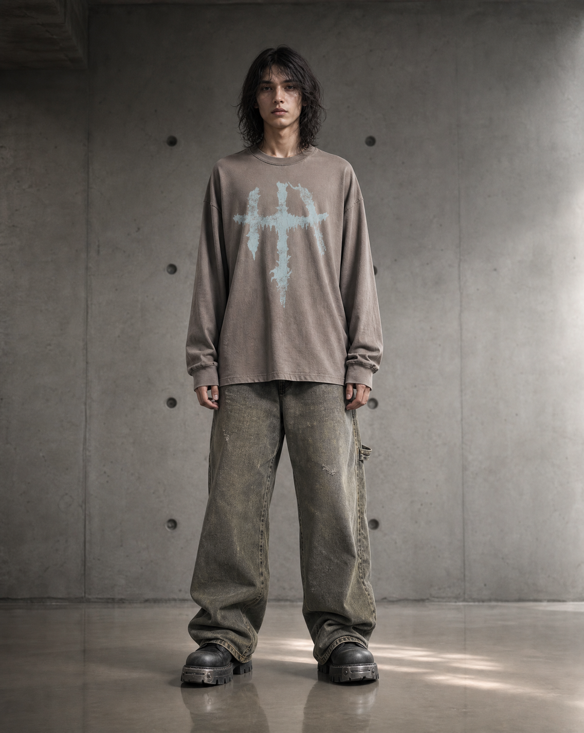 Apocryphal Cross Long Sleeve - Slate